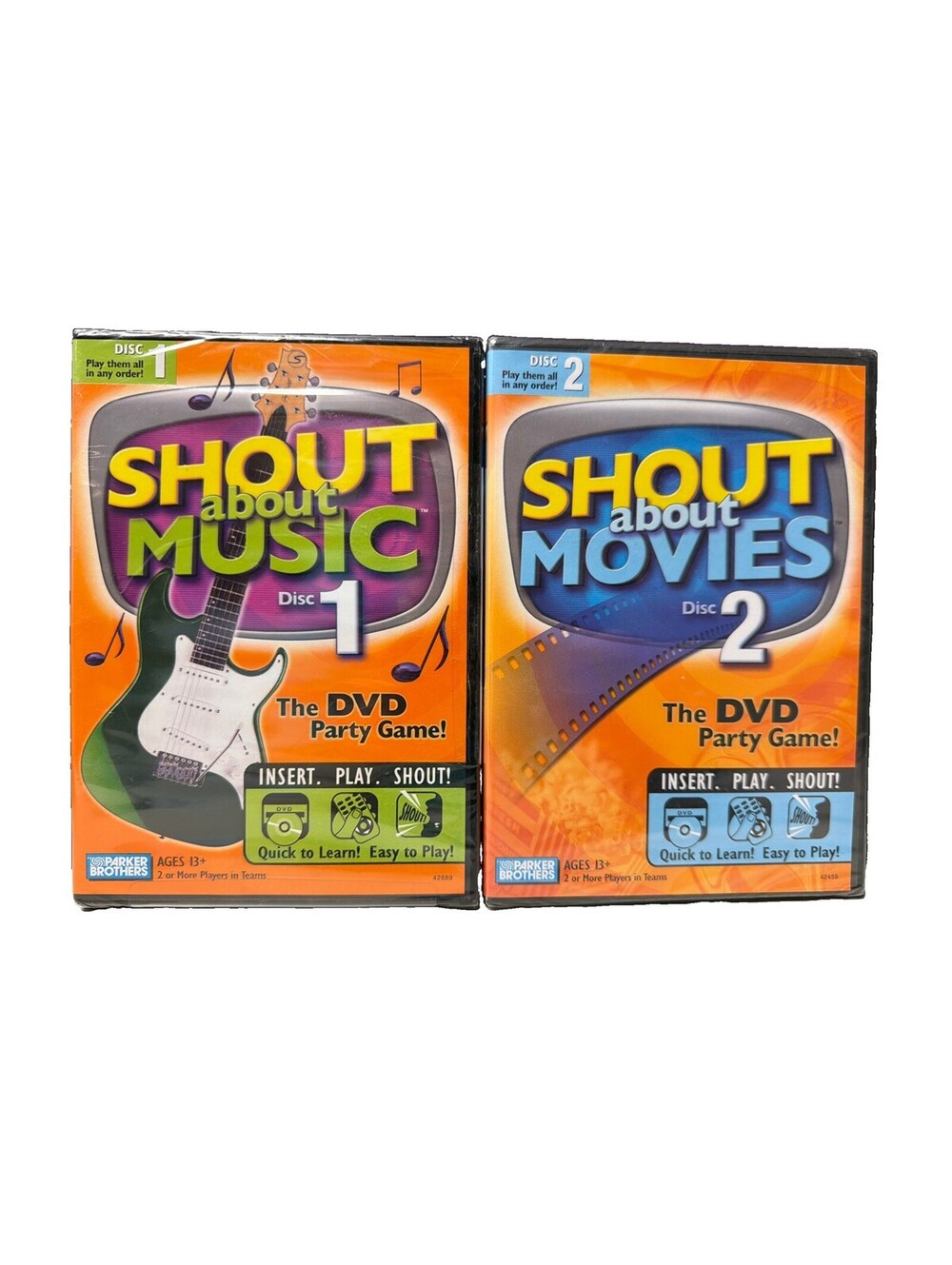 Shout About Music Disc 1 Movies Disc 2 DVD Party Game Parker Brothers Brand New